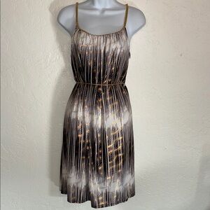 Elegant Black and Gold Striped Mini Dress